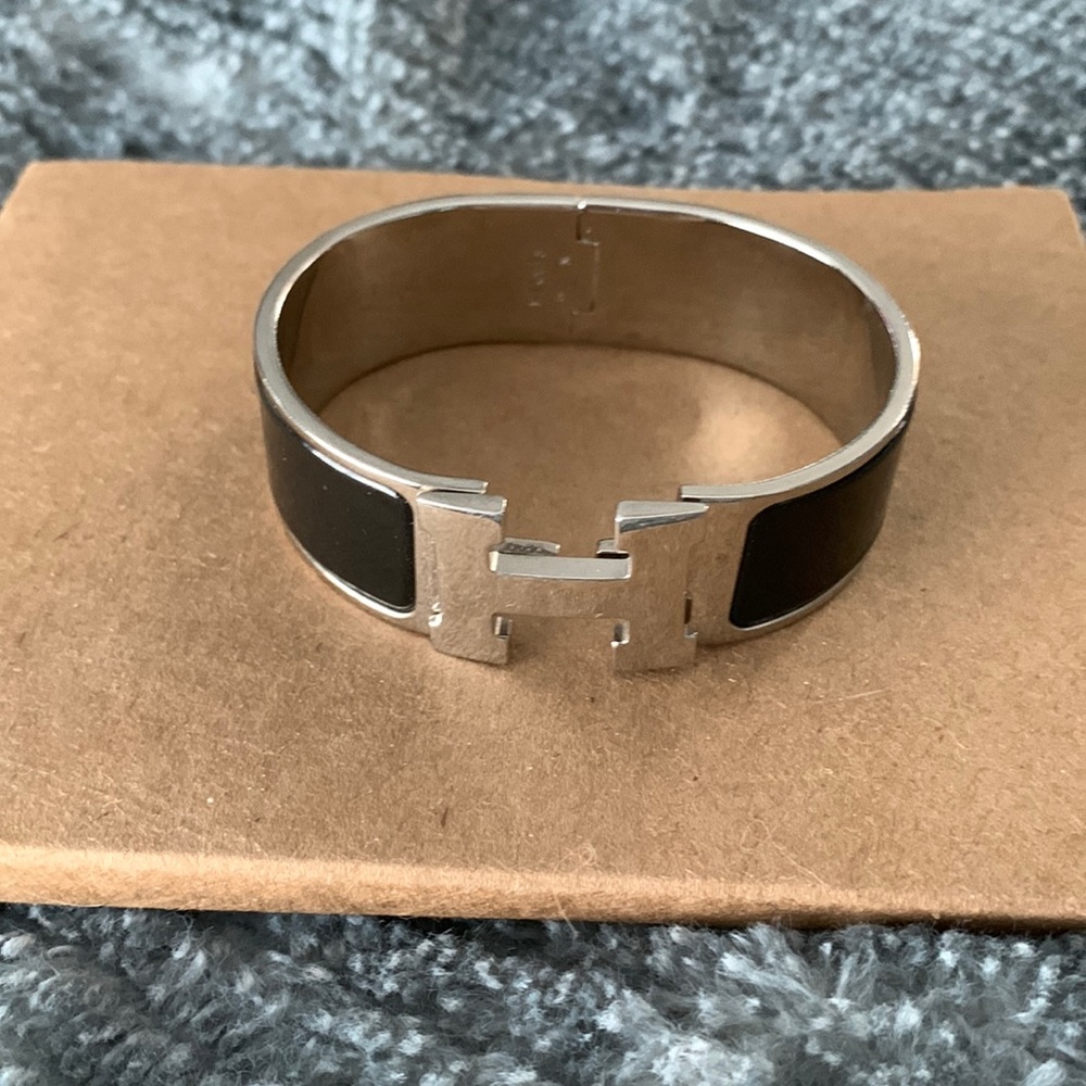 Hermes black H bracelet